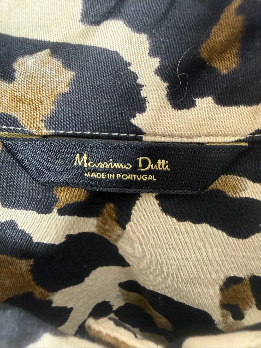 MASSIMO DUTTI Leopard Print Button-Up Shirt - Cream, Black & Brown XS - Picture 2 of 13